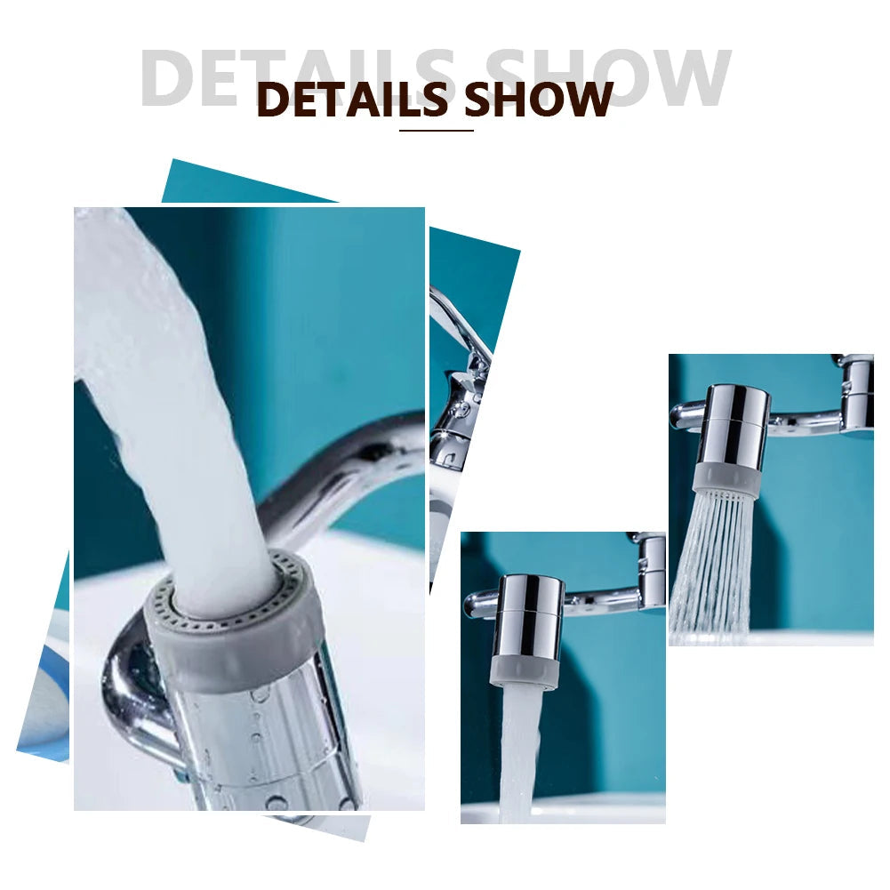 Rotating Faucet Extender with Dual Spray Modes and 1080 Degree Flexibility