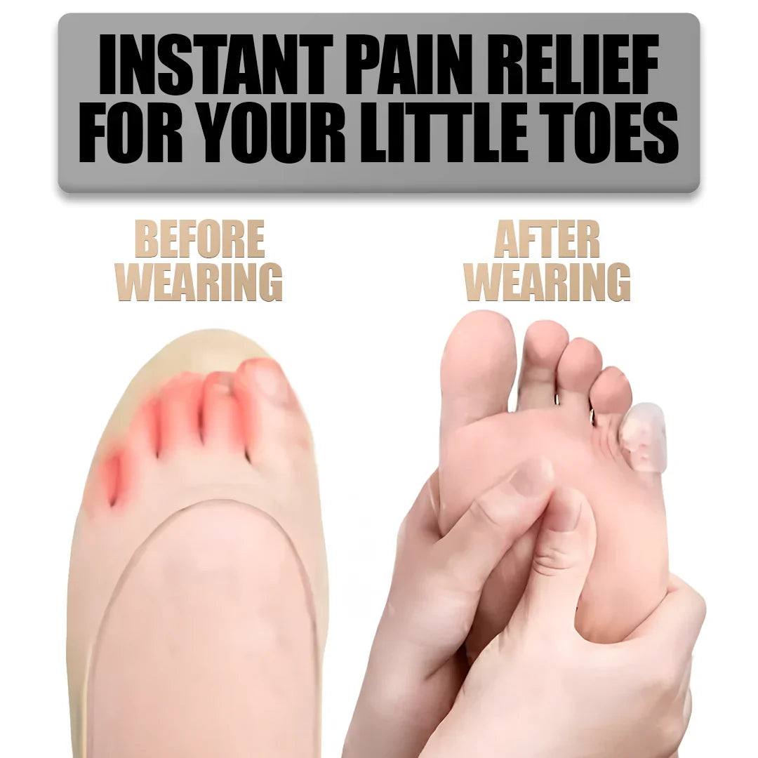 Silicone Toe Protectors with Friction Reducing Cushion and Clear Design, Washable
