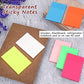 Clear Sticky Notes for Study and Work, 3x2 Inches, 400 Sheets, 7 Colors