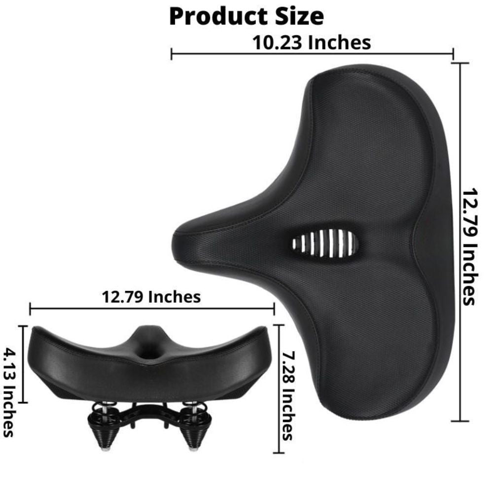 Oversized Bike Saddle with Dual Spring Suspension and Ventilated Foam Cushion