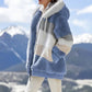 Faux Fur Coat with Double Layer Insulation and Adjustable Hood, Oversized Fit