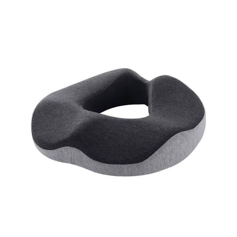 Memory Foam Seat Cushion with Coccyx Cutout and Anti-Slip Base, 5-Zone Support