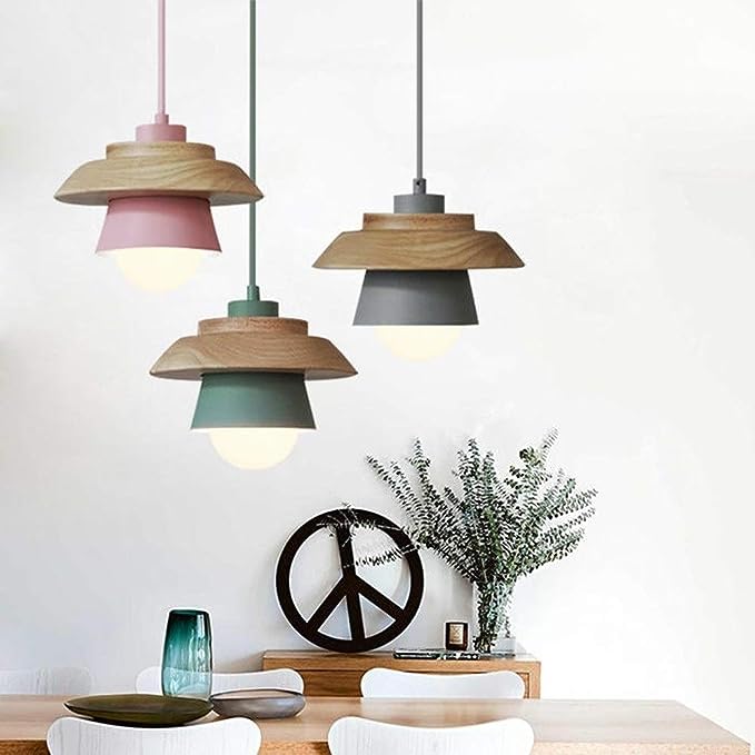 Wooden Pendant Light, Nordic Natural Design