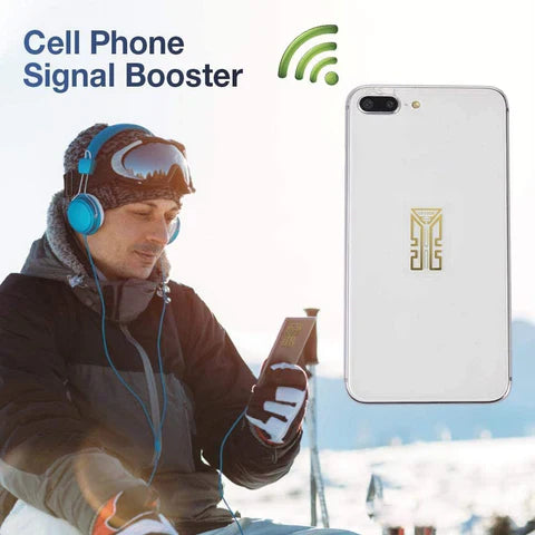 Antenna Signal Sticker with Gold Finish and Adhesive Installation for Wireless Devices