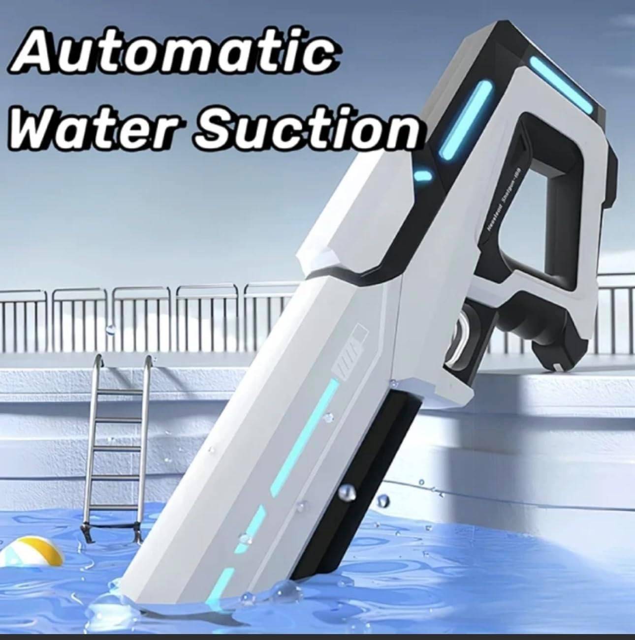 Motorized Water Gun with Auto Suction and 8-10 Meter Range, 500mAh Battery