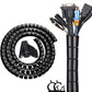 Expandable Coil Cable Sleeve with Spring Loaded Tool and Heat Resistant Material, 2 Meters