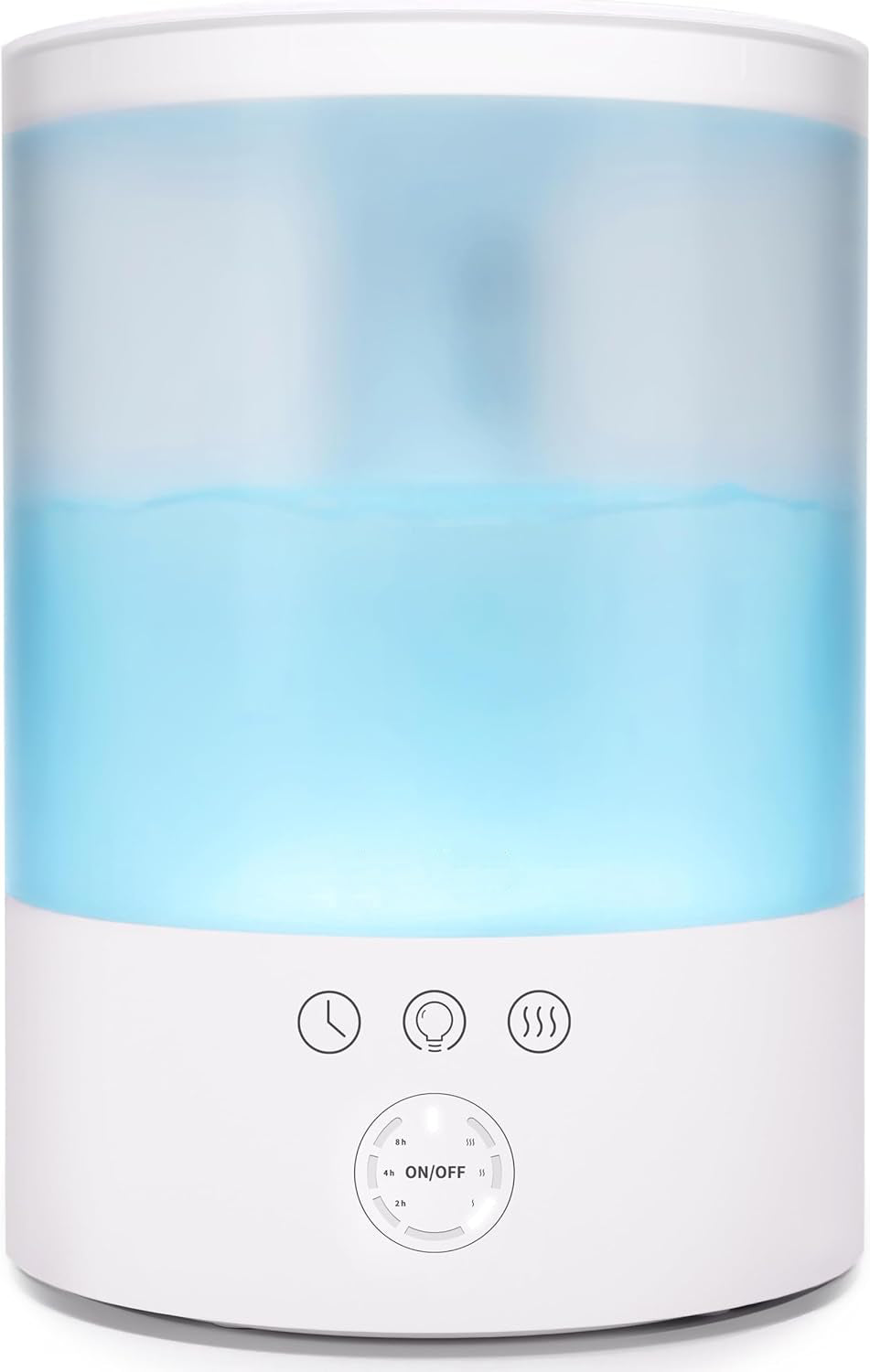 Ultrasonic Cool Mist Humidifier with 24-Hour Runtime and Night Light for Large Rooms
