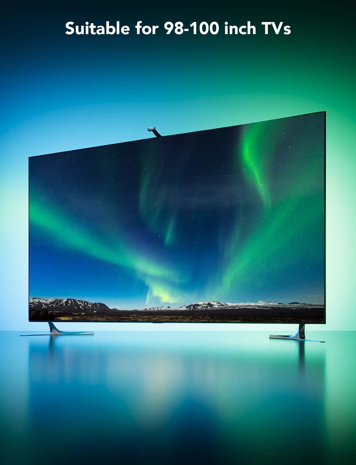 LED TV Backlight with Dual Edge Cameras and RGBIC High-Density LEDs, 21ft for 98-100in TVs