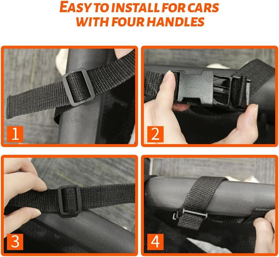 Overhead Vehicle Storage Net with Zipper Access and Buckle Mounting