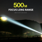 Rechargeable Tactical Flashlight with 12000 Lumens and Adjustable Beam, IPX8 Rated