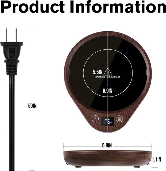 Coffee Mug Warmer Set with Adjustable Temperature and Auto Shut-Off
