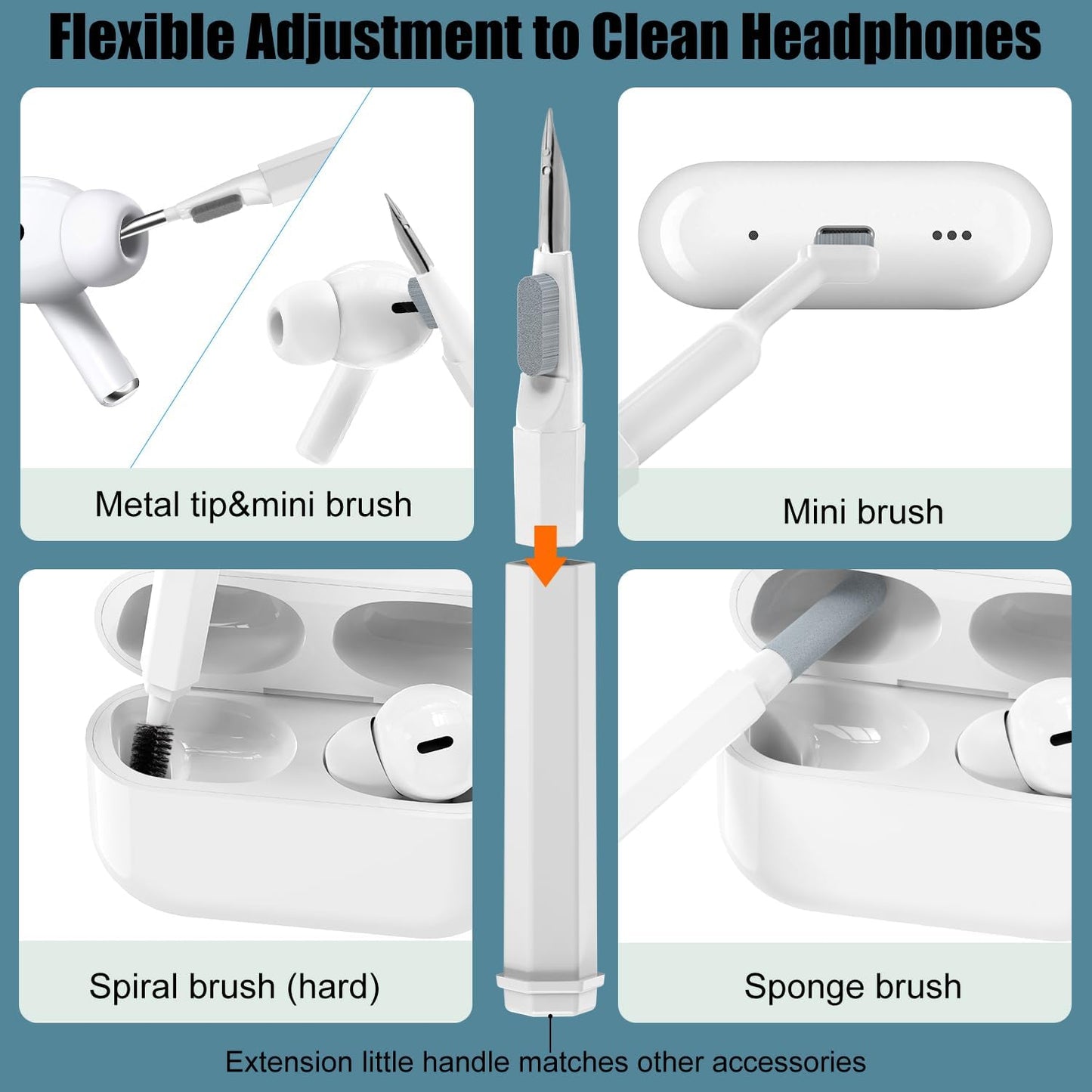 Keyboard and Earbud Cleaning Kit with 20 Tools and Air Blower, Storage Case