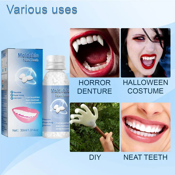 Moldable Dental Repair Kit with Heat Activated Polymer and Cold Water Setting