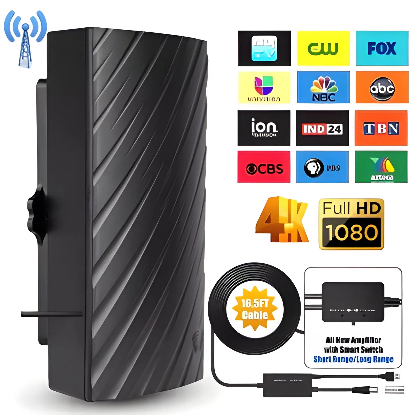 Long Range Indoor HDTV 4K Digital Antenna