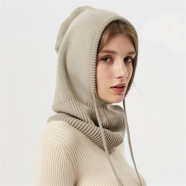 Cashmere Hooded Hat with Adjustable Drawstring and Packable Lightweight Design