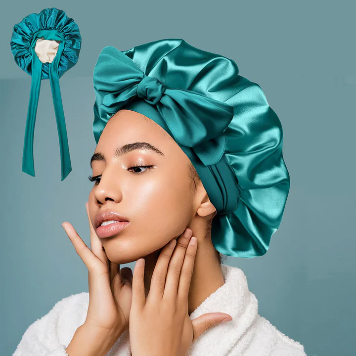 Silk Bonnet with Adjustable Strap and Double Layer Construction for Hair Protection