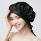 Silk Bonnet with Adjustable Strap and Double Layer Construction for Hair Protection