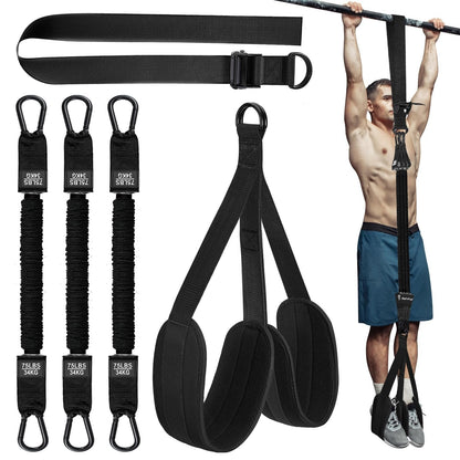 Pull Up Assist Band with Double Foot System and Steel Hooks