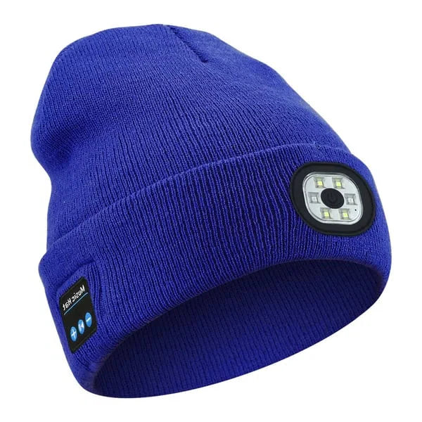 Bluetooth Beanie with Built-In LED Light and Wireless Speakers, Detachable Module