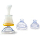 Airway Clearance Device with Manual Squeeze Operation and Universal Mask Fit