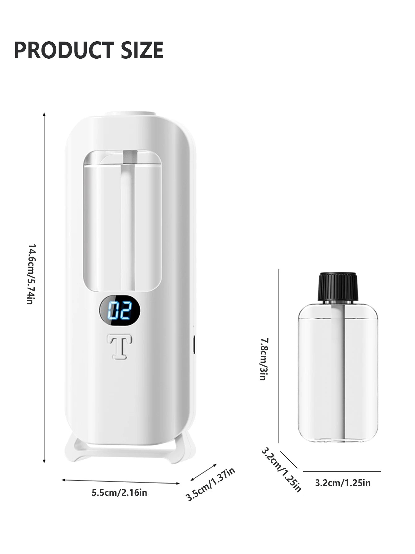 Essential Oil Diffuser with Digital Display and Wall Mounting, 5 Spray Modes