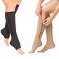 Knee High Compression Socks with Side Zipper and Open Toe, 20-30 mmHg