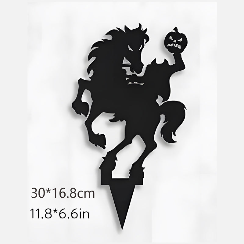 Metal Villain Shadow Caster Yard Stake with Ground Mount and Spotlight Projection