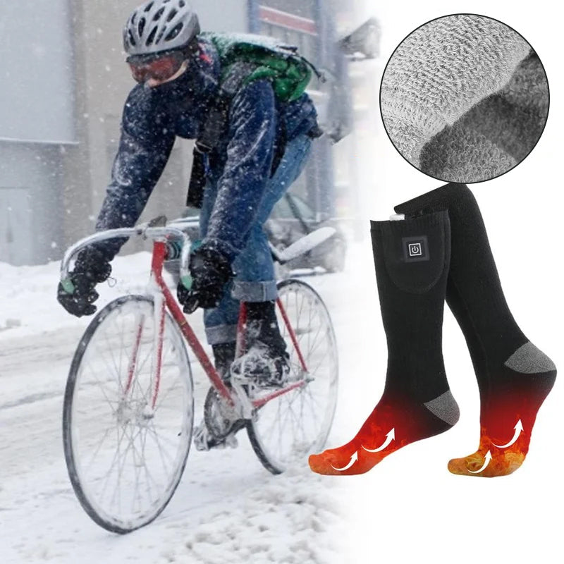 Rechargeable Heated Socks with Adjustable Temperature Settings and 8-Hour Battery Life