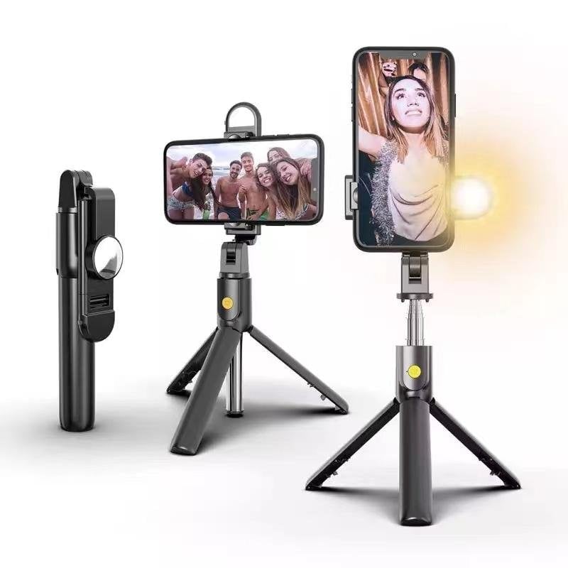 Wireless Selfie Stick with Fill Light and Tripod Base, 43.3 Inch Extension