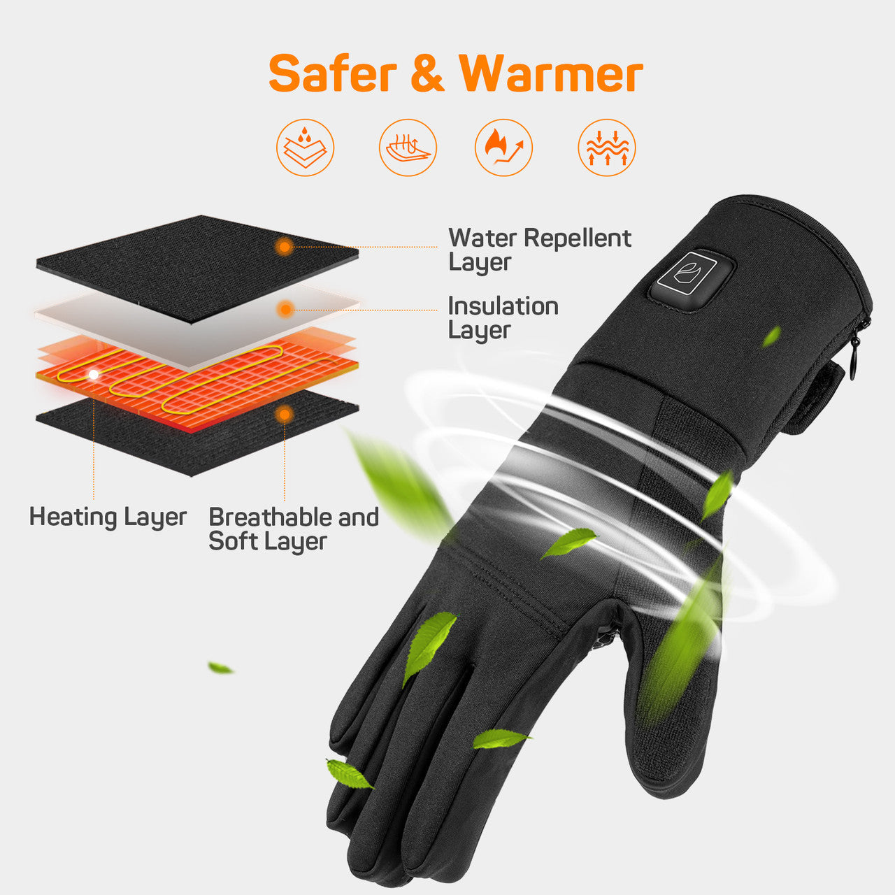Heated Gloves for Men Women, 3200mAh Rechargeable Electric Battery, Thin Heated motorcycle Work Gloves Liners, Touch Screen Gloves Winter Hand Warmer for hunting skiing Snowboarding