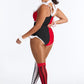 Womens Comic Villain Costume Set with Ruffle Romper and Thigh Highs