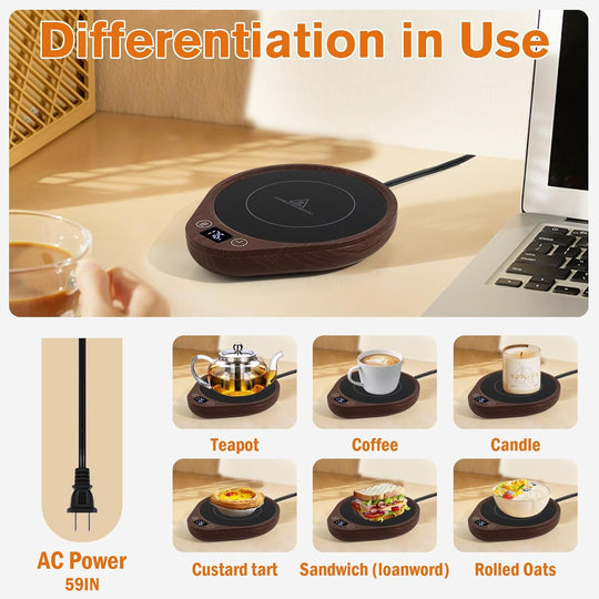 Coffee Mug Warmer Set with Adjustable Temperature and Auto Shut-Off