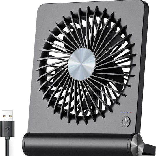 Small Desk Fan, Ultra Quiet USB Fan with 3 Speed Levels and 220° Pivoting Head