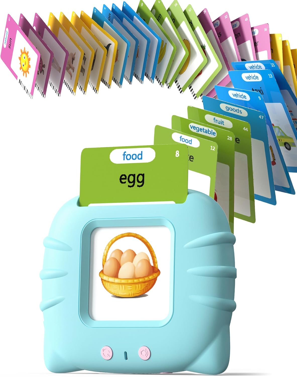 Audio Flash Card Speaker with 112 Double-Sided Cards and Sound Effects