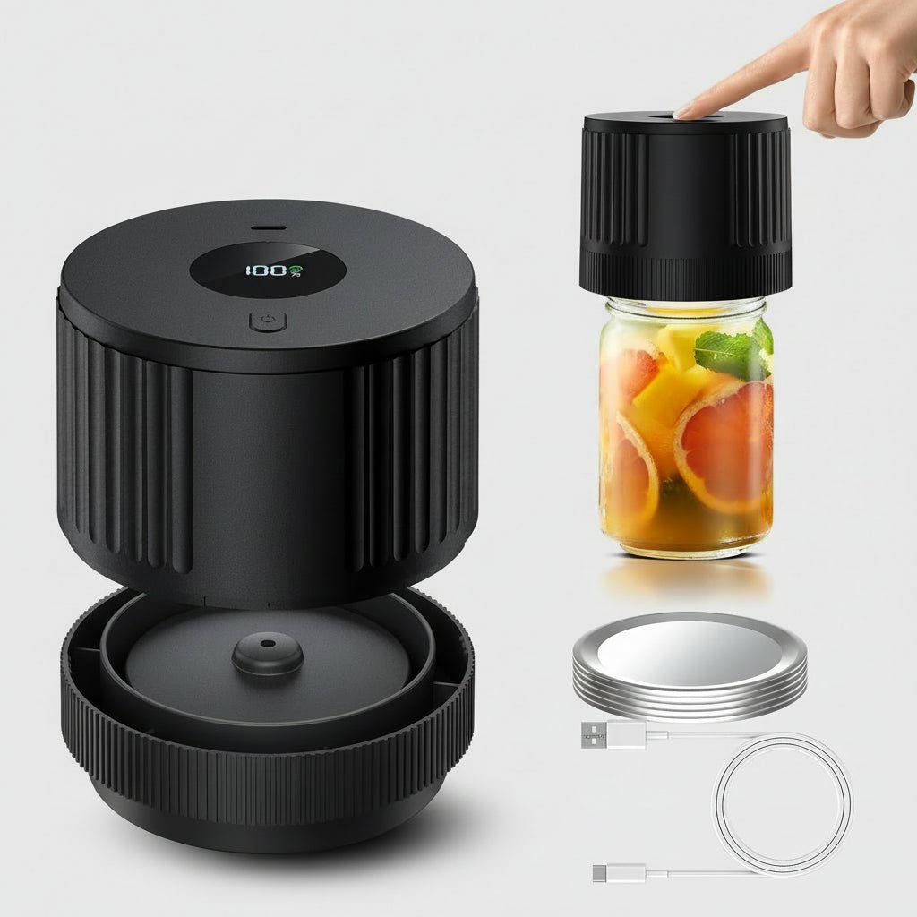 Electric Mason Jar Vacuum Sealer Kit Wide Regular Mouth Jars - LICHTZOONE