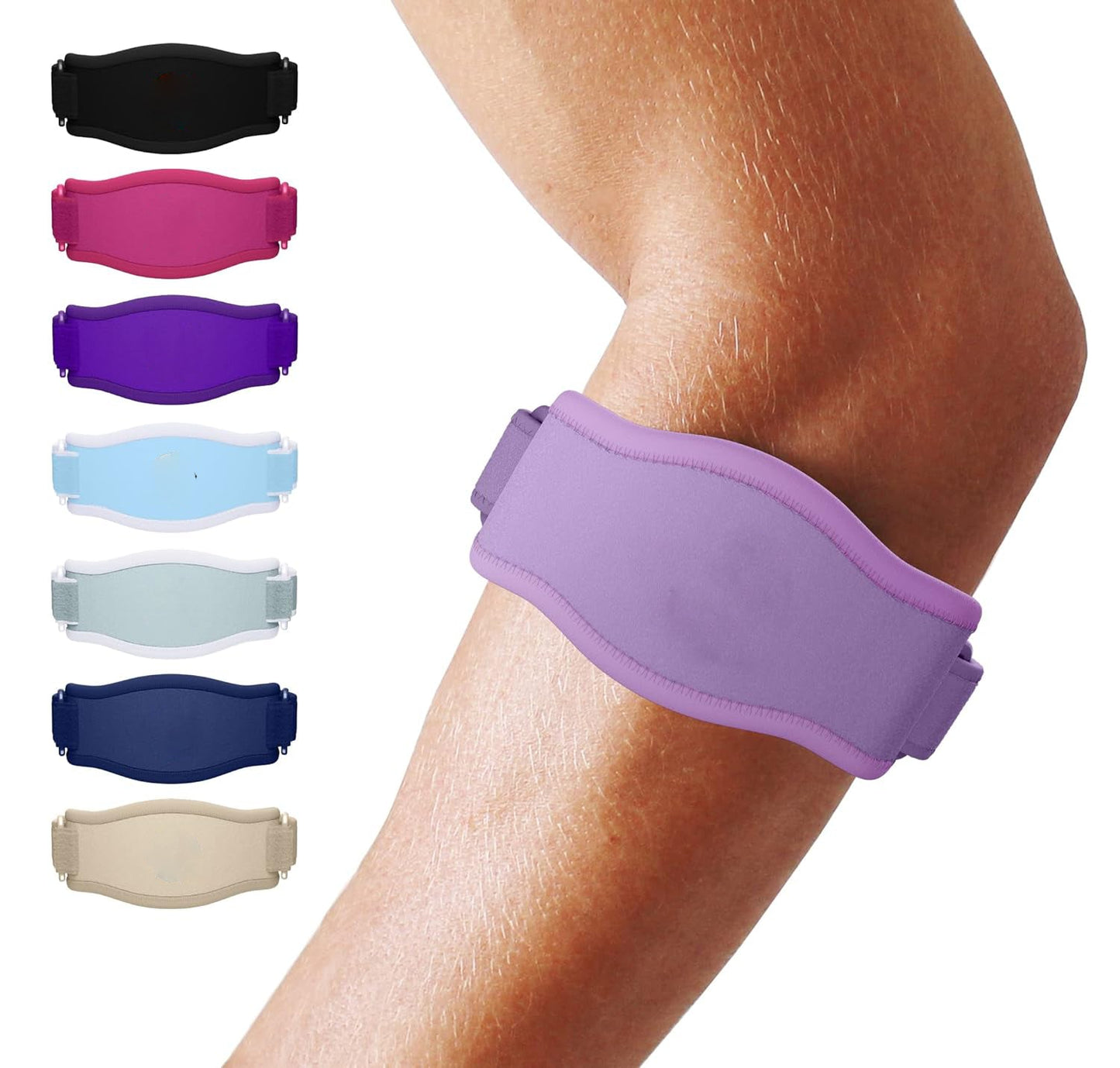 Adjustable Elbow Compression Brace with Three Hook and Loop Straps