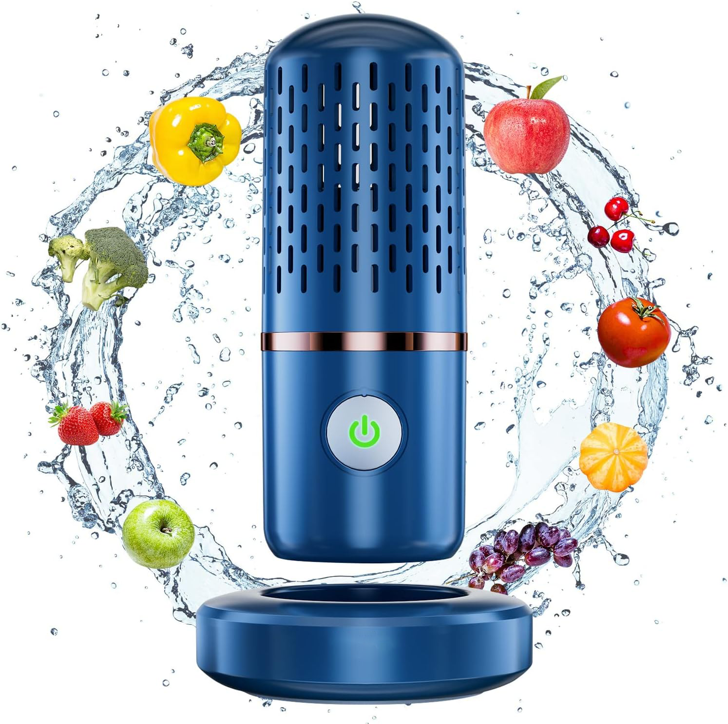 Portable Produce Cleaner with Ultrasonic Ion Purification and Waterproof Design