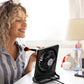 Small Desk Fan, Ultra Quiet USB Fan with 3 Speed Levels and 220° Pivoting Head