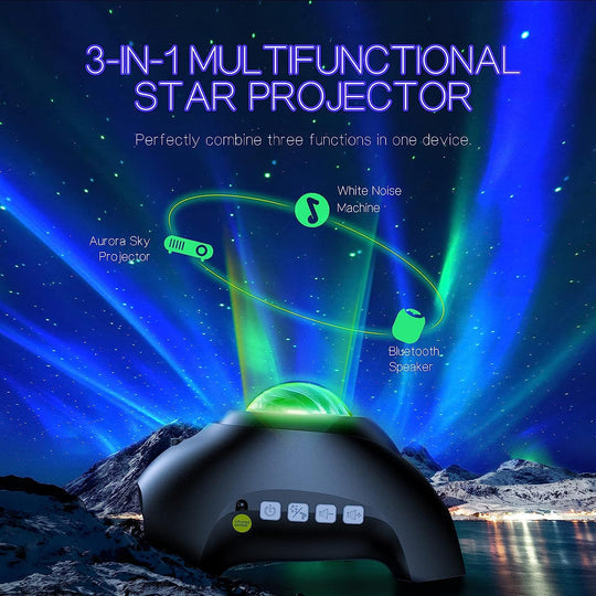 Aurora Northern Lights Projector with Dual Lens LED Star and Aurora Effects