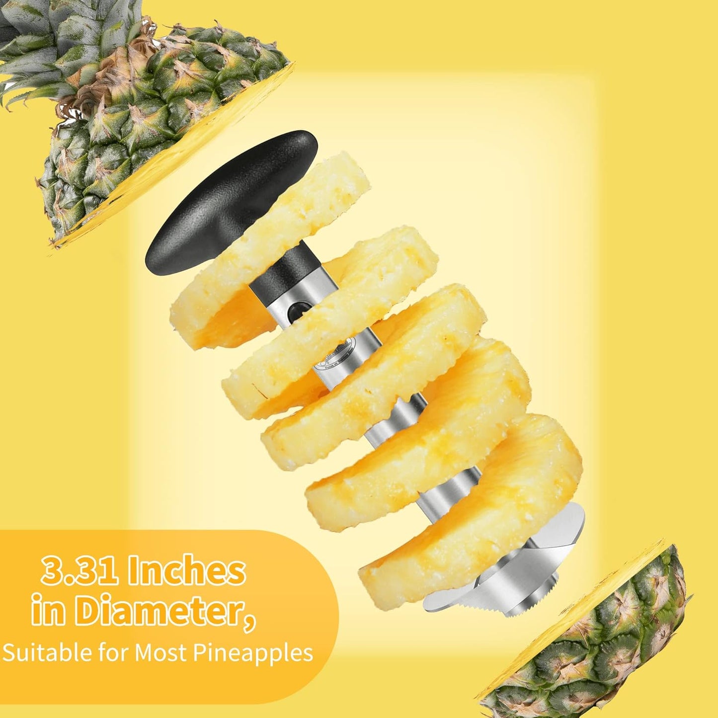Spiral Pineapple Corer with Serrated Blade and Detachable Handle