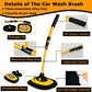 Telescopic Car Wash Brush with Rotating Head and Microfiber Chenille Bristles, Extends 19.69-40.16 inches