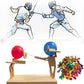 Handmade Balloon Heads Wooden Fighter Puppets marnetic