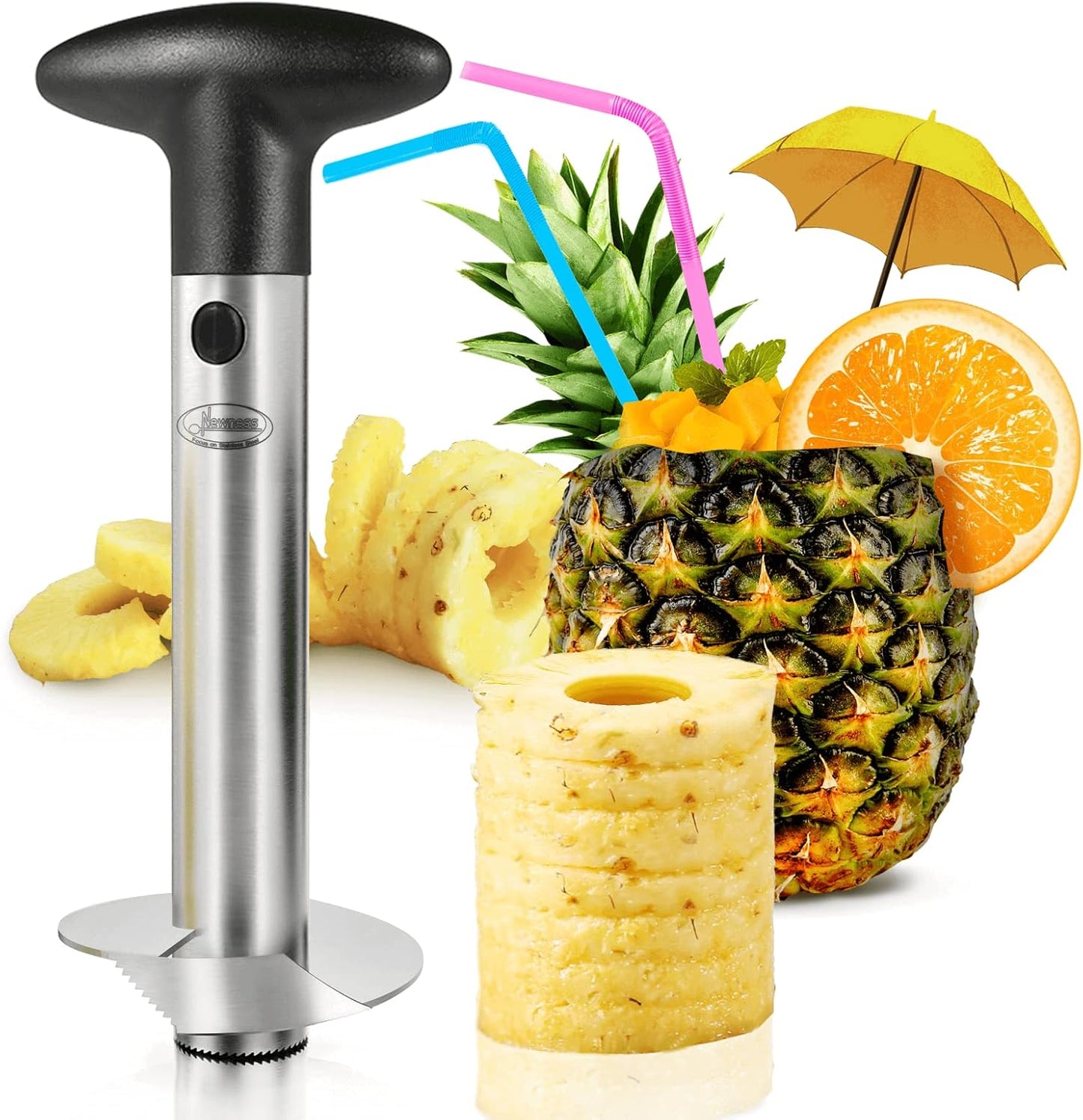 Spiral Pineapple Corer with Serrated Blade and Detachable Handle