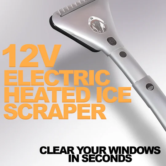 Windshield Ice Scraper with Heating Element and LED Light, 14ft Cord