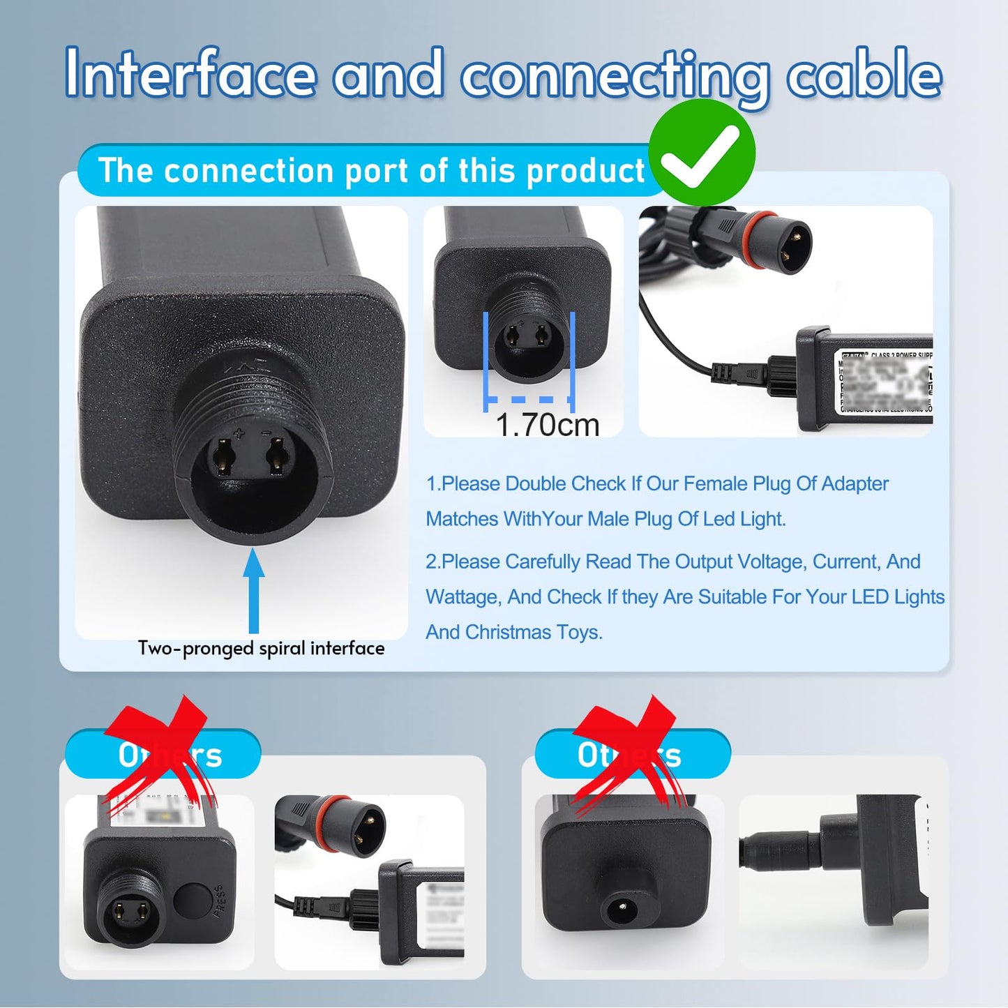 4.5V Power Adapter with 1.5A Constant Output and Overload Protection for Decorations