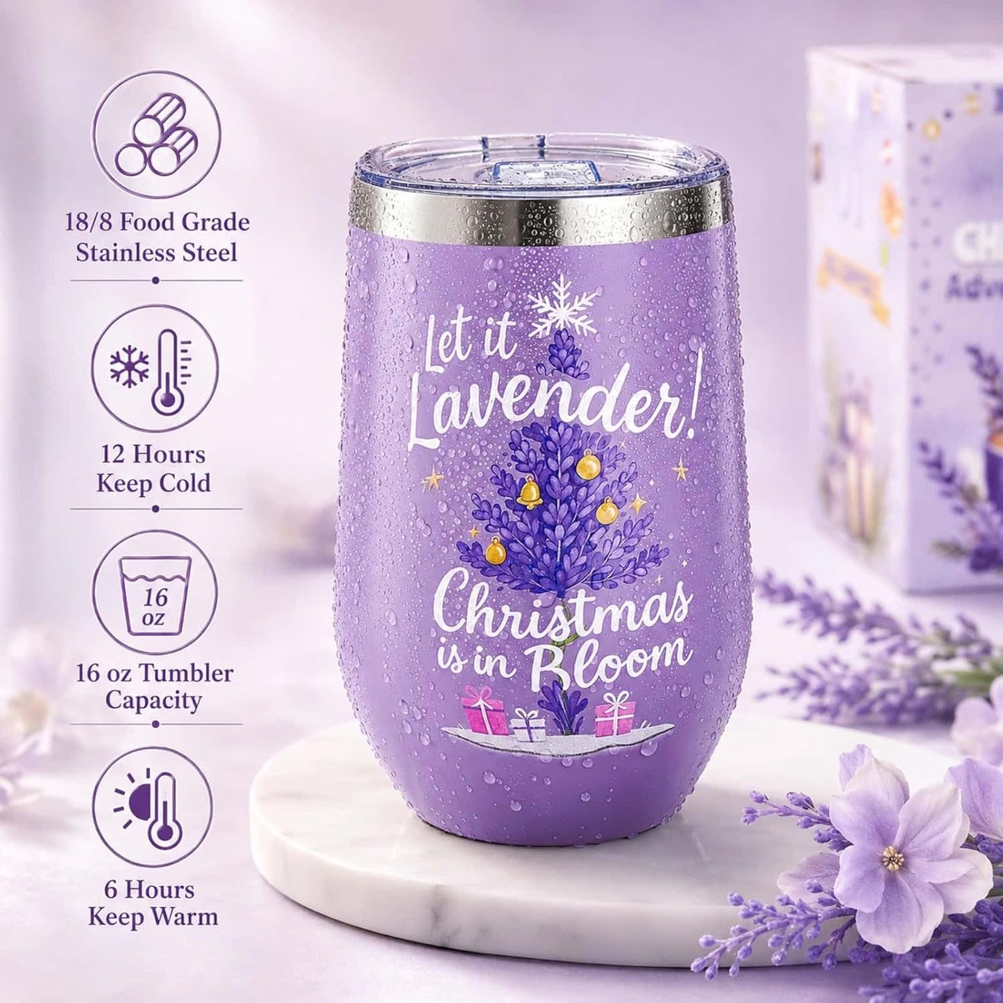 Lavender Spa Advent Calendar with 24 Daily Gifts and Skincare Items