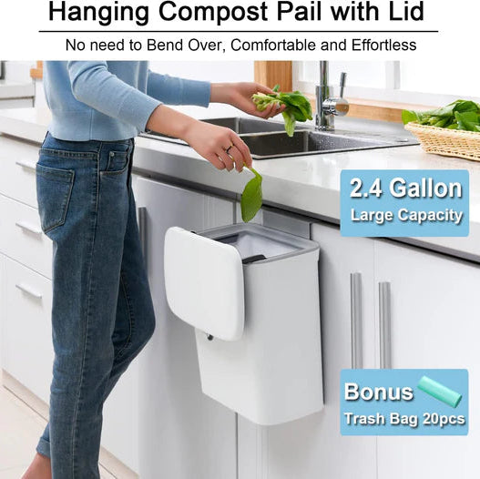 2.4 Gallon Kitchen Compost Bin for Countertop or Under Sink