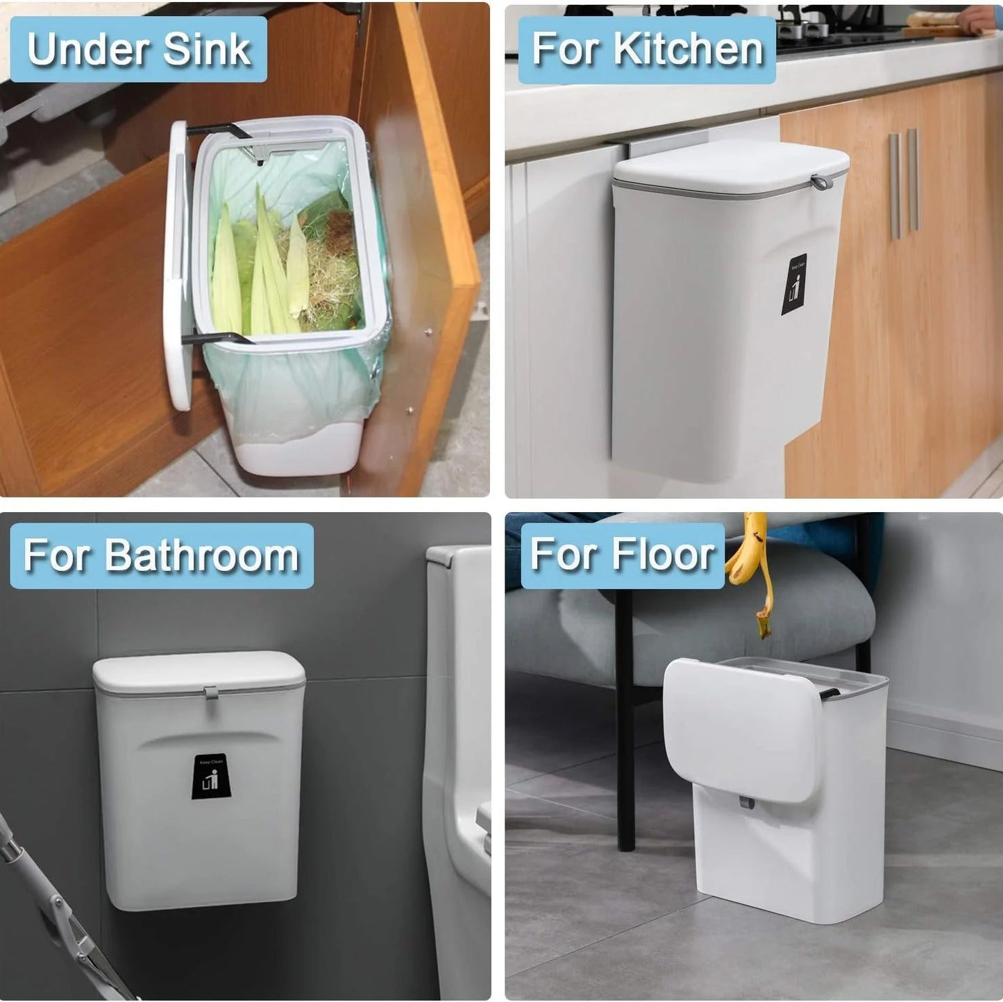 2.4 Gallon Kitchen Compost Bin for Countertop or Under Sink