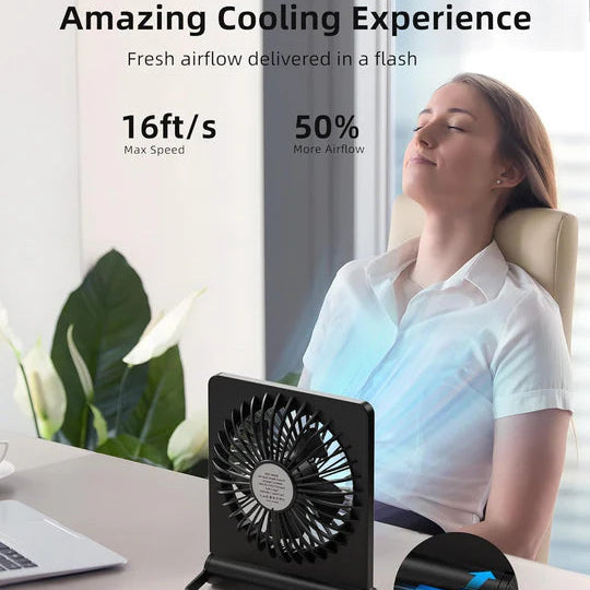 Small Desk Fan, Ultra Quiet USB Fan with 3 Speed Levels and 220° Pivoting Head