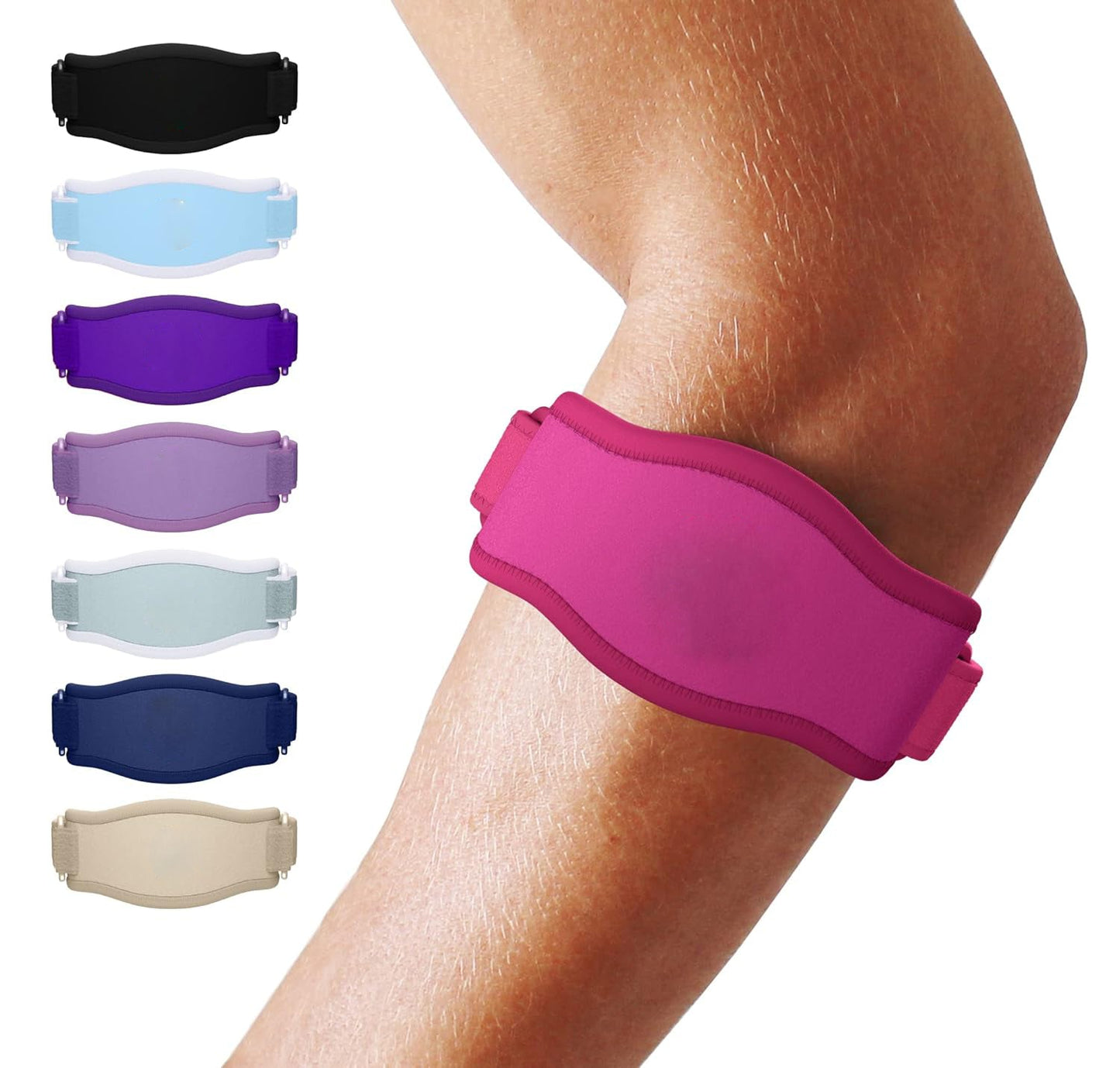 Adjustable Elbow Compression Brace with Three Hook and Loop Straps